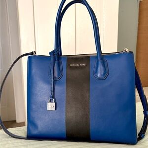 Michael Kors Elegant Blue and Black Tote